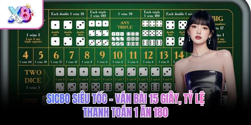 Sicbo Siêu Tốc – Ván Bài 15 Giây, Tỷ Lệ Thanh Toán 1 Ăn 180